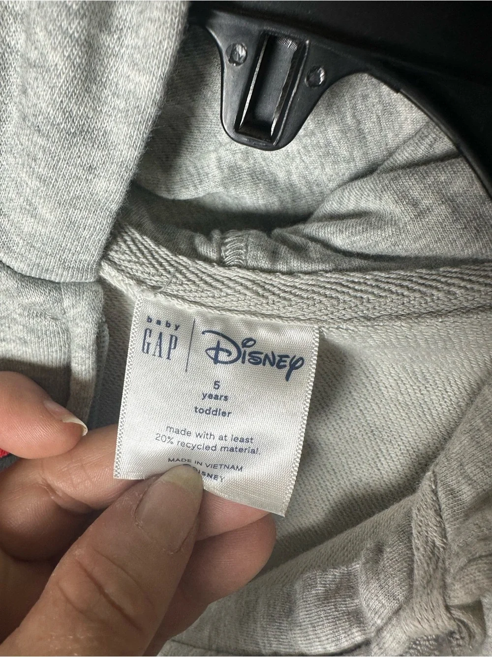 GAP Disney mini mouse love  Gray Zip-Up Hoodie with Red Bow Accents girls 5t